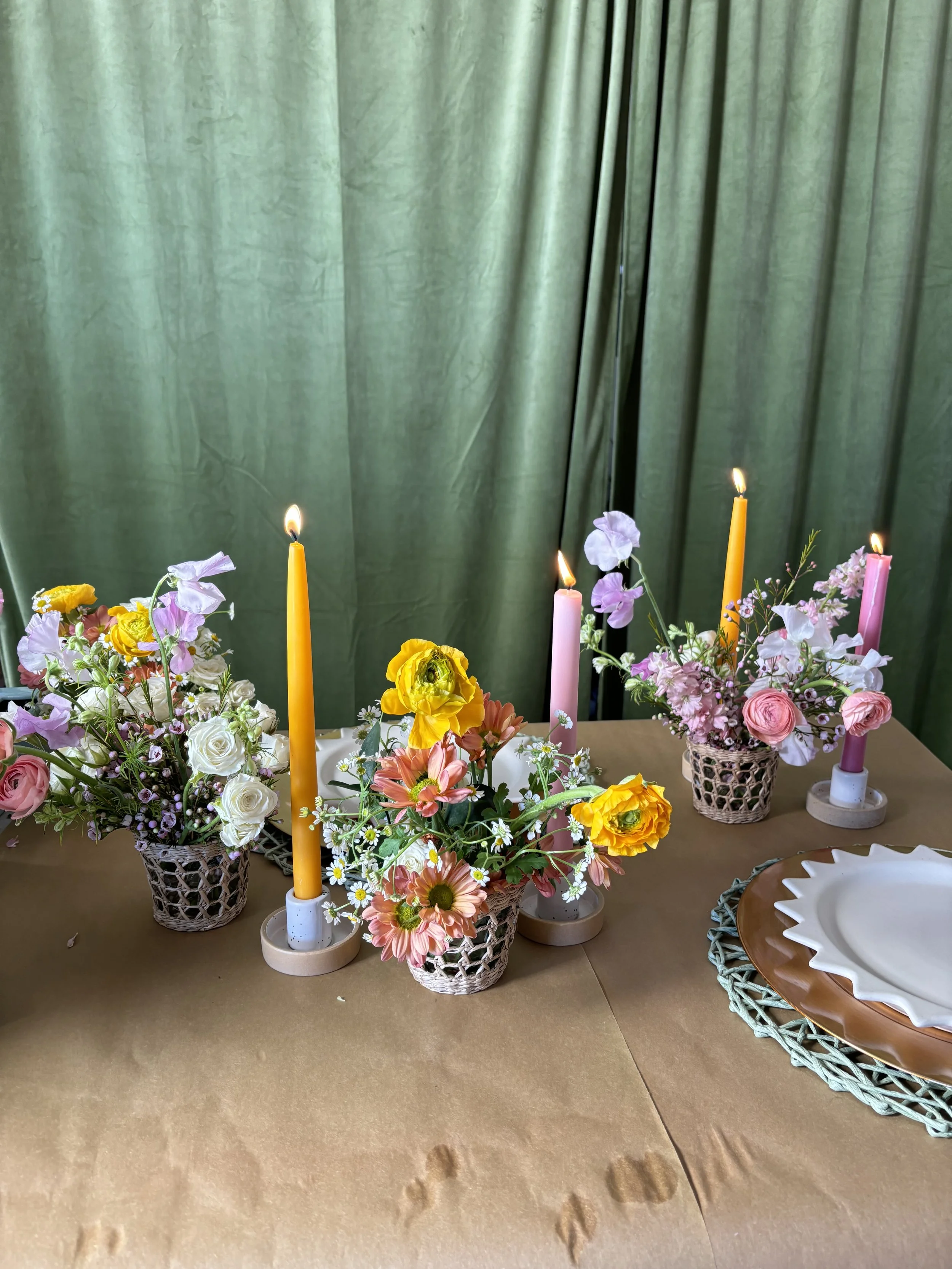Supplies for a Spring Tablescape.
