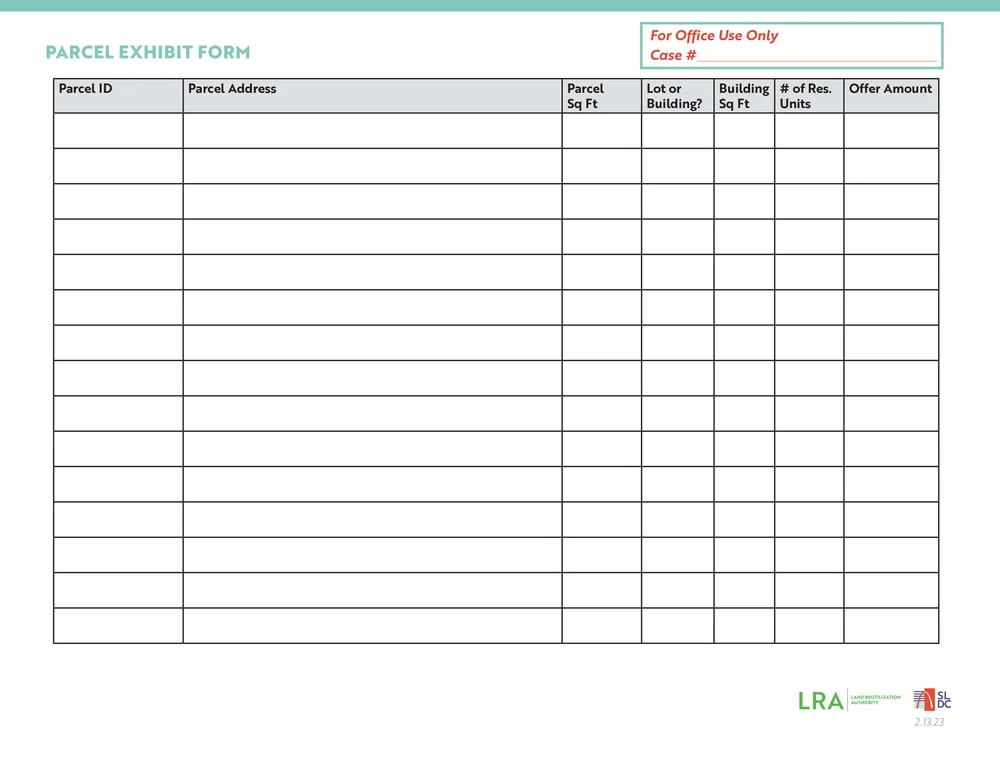 Offer to Purchase — LRA, Land Reutilization Authority