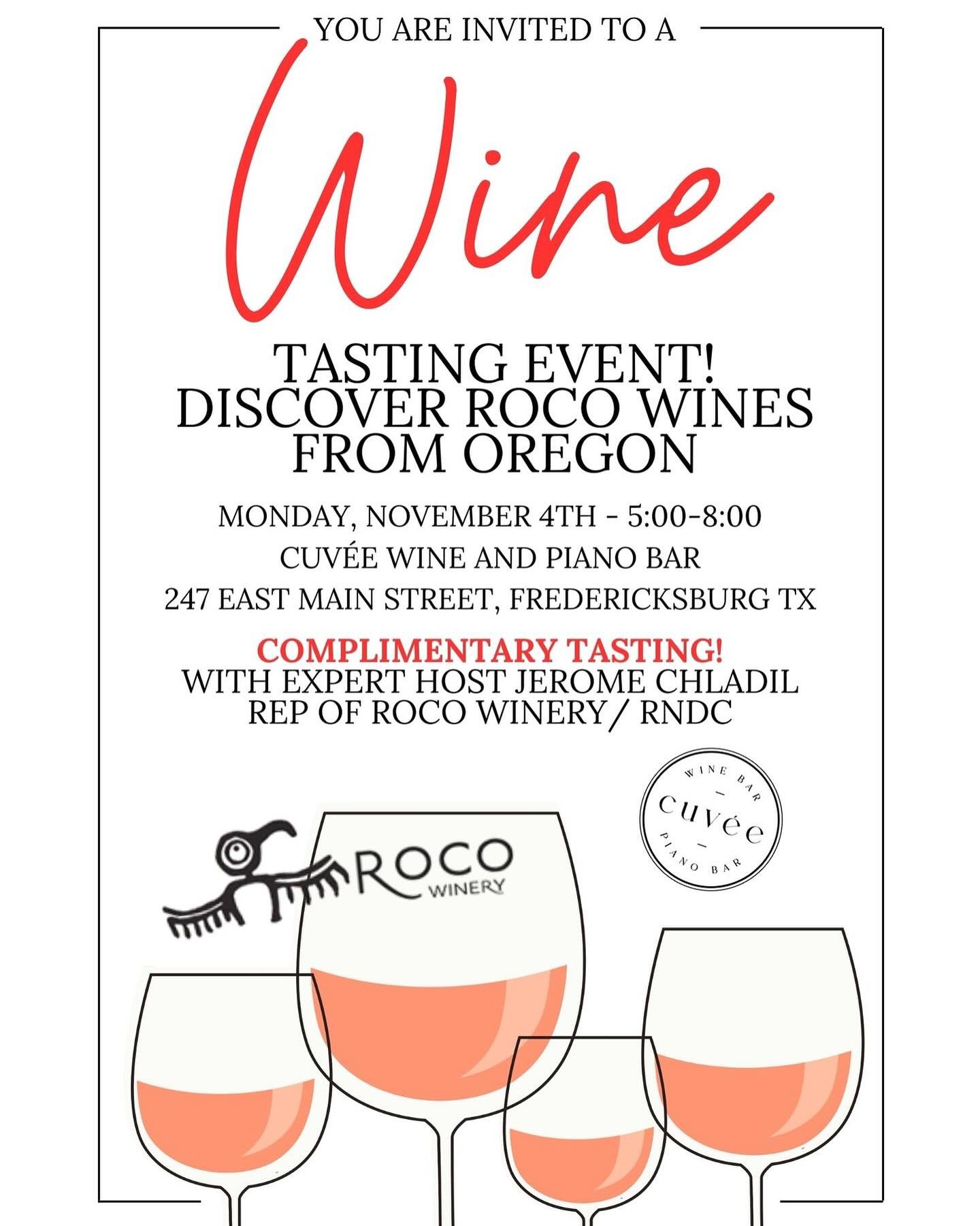 @rocowinery event!! Monday, Nov 4th 5-8pm! 🙌🏻🤩
#oregonwines #oregonwine #winetasting #sommlifestyle