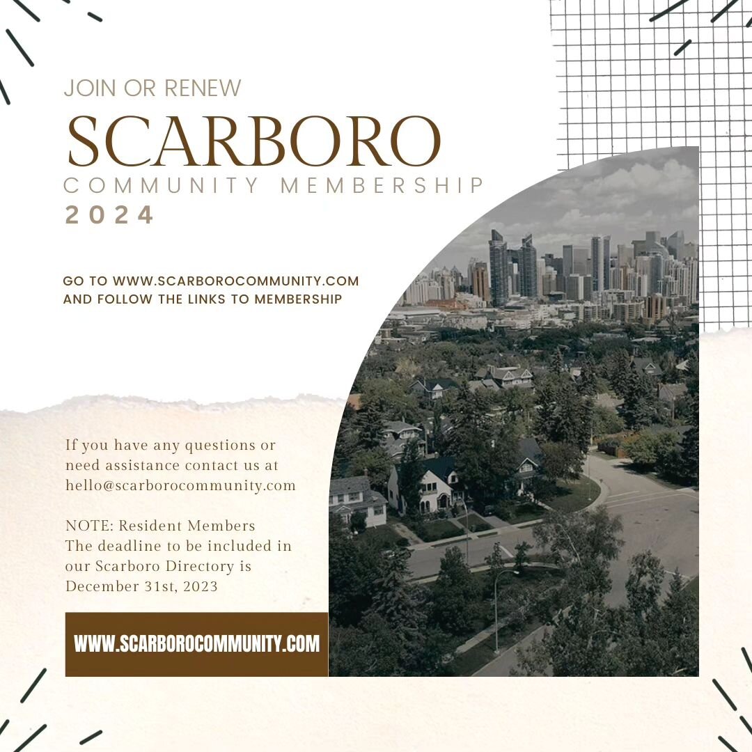 Renew your Scarboro Community Association Membership today! 

Follow the link in our profile. Resident Members, please note that Membership must he renewed before December 31st to be included in the Community Directory.