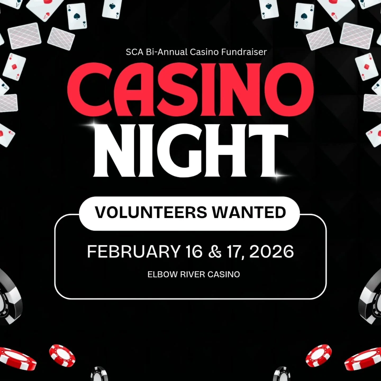 It's time for our community's biannual casino fundraiser and we need volunteers!

This fundraiser will contribute nearly half of the community association's operating budget for the next two years. These funds are critical to make some upcoming impro