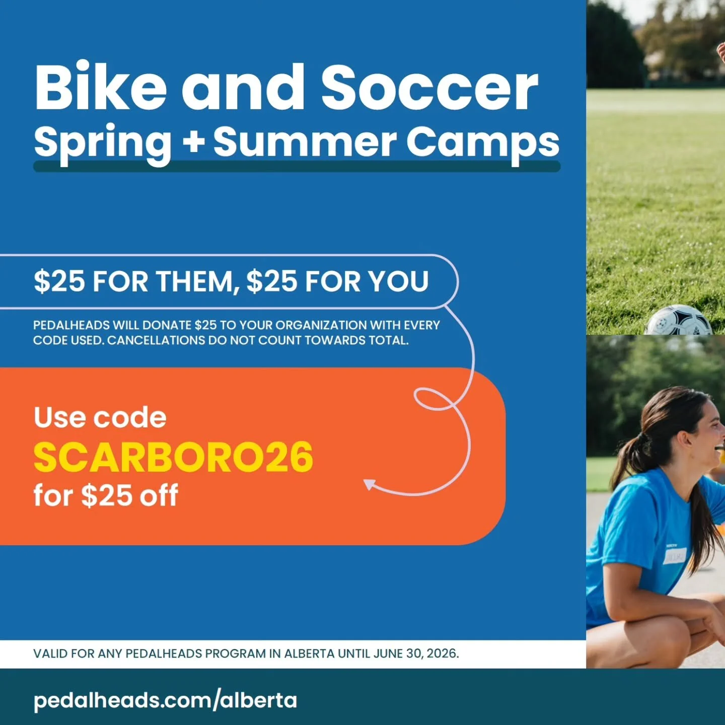 Spring &amp; Summer Camps are coming up quick! If you're considering registering your child(ren) in @pedalheads please remember to use the SCARBORO26 code to receive $25 off ... and Pedal Heads will donate $25 to @scarboropreschool too! Its a Win-Win