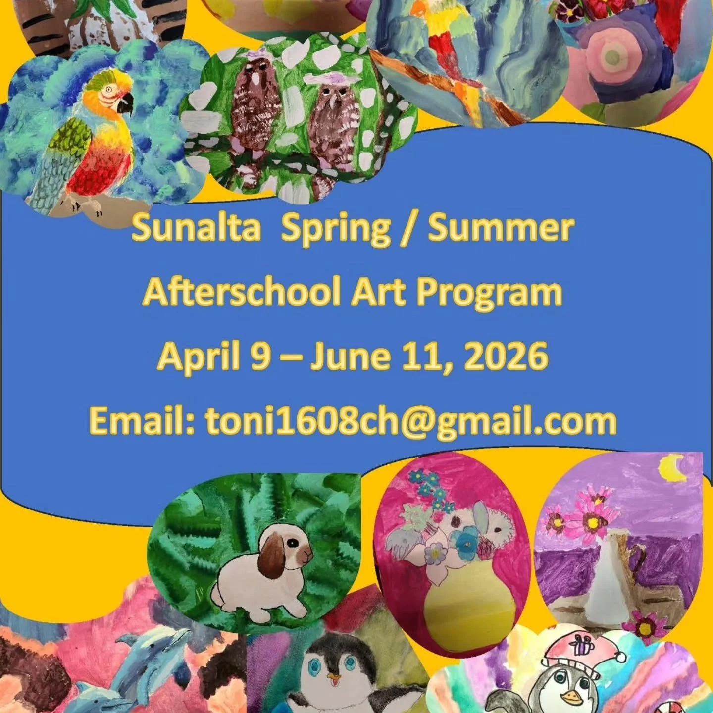 REGISTRATION NOW OPEN: Sunalta School After School Art Program &amp; Scarboro Art Summer Camps!

We are thrilled to continue our after school Thursday painting classes with the incredible Vania! Students will explore new techniques, dive into color t