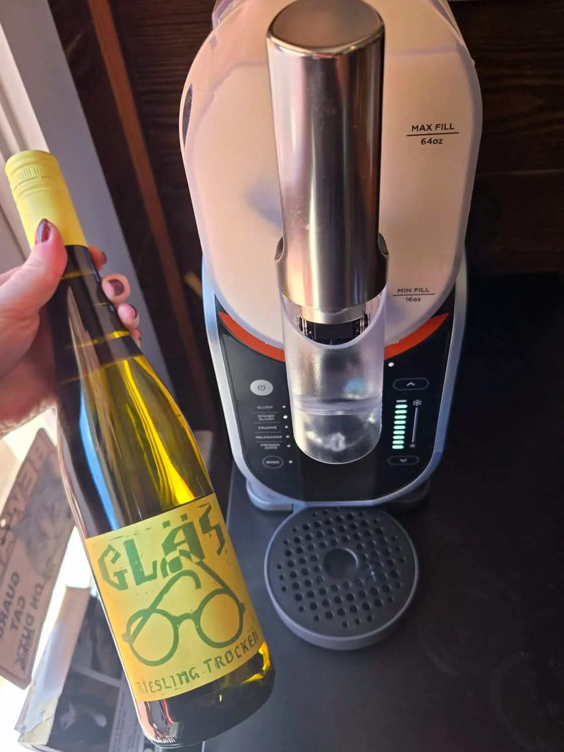 Did we just dump an entire bottle of Riesling into our new slushy machine? Who can say?&hellip;😉
Anyway, we&rsquo;ve got FRIEZLING. Roll through!