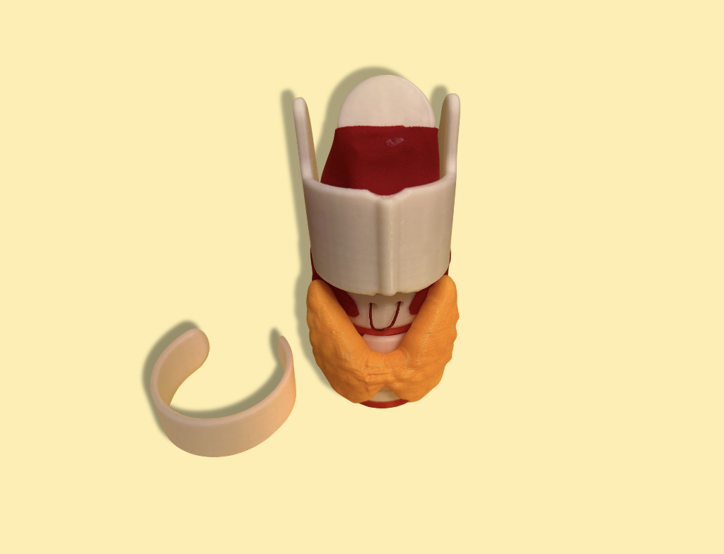 Larynx mobile avec glande thyroïde amovible