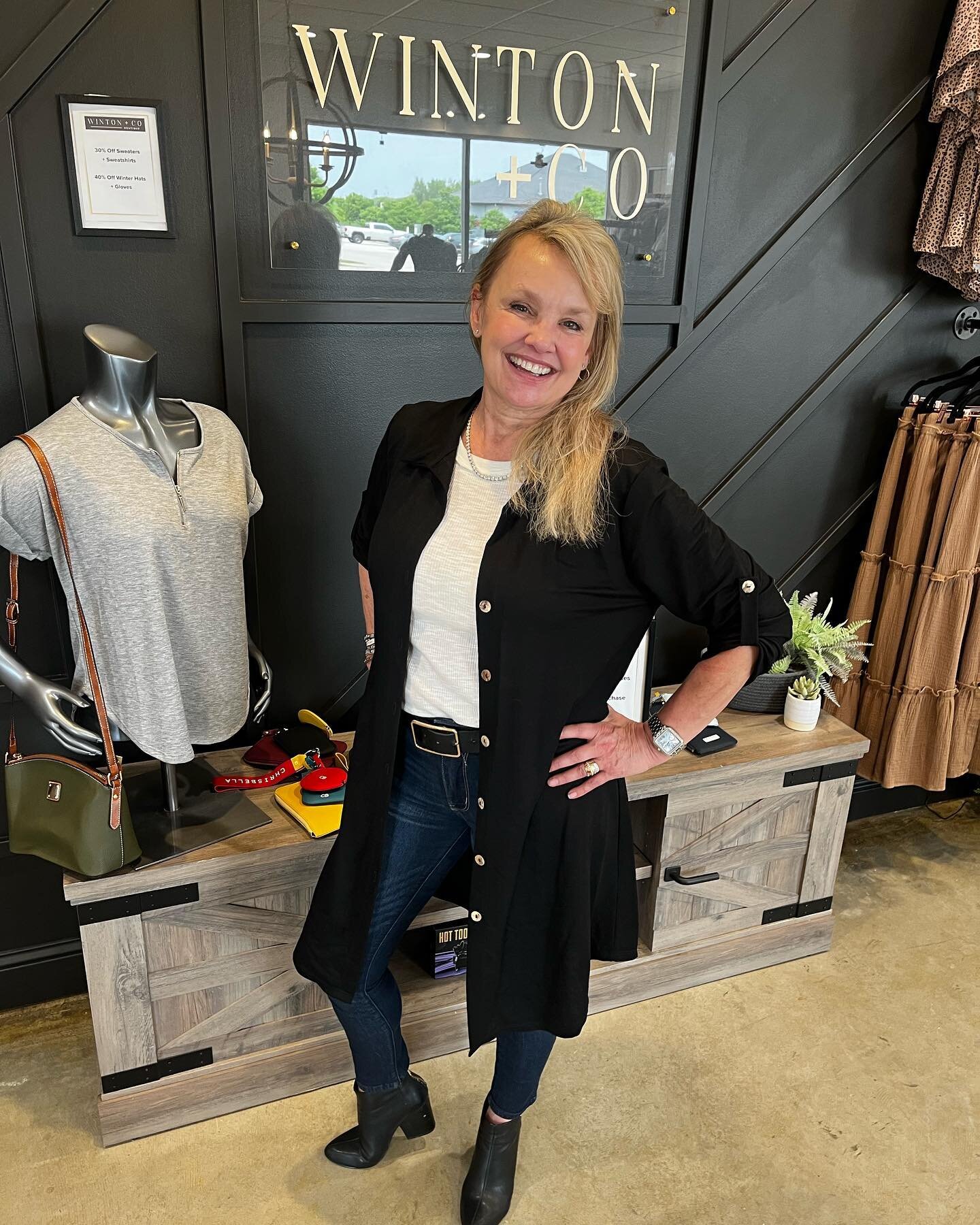 Shirt dresses can be shirts too! 
Julianna has this one in black and white because it&rsquo;s the perfect, versatile staple piece! Wear it anywhere and anyway you like! 
Staple Shirt Dress S-3X $40 in store only. Available in Black, Gray, and White. 