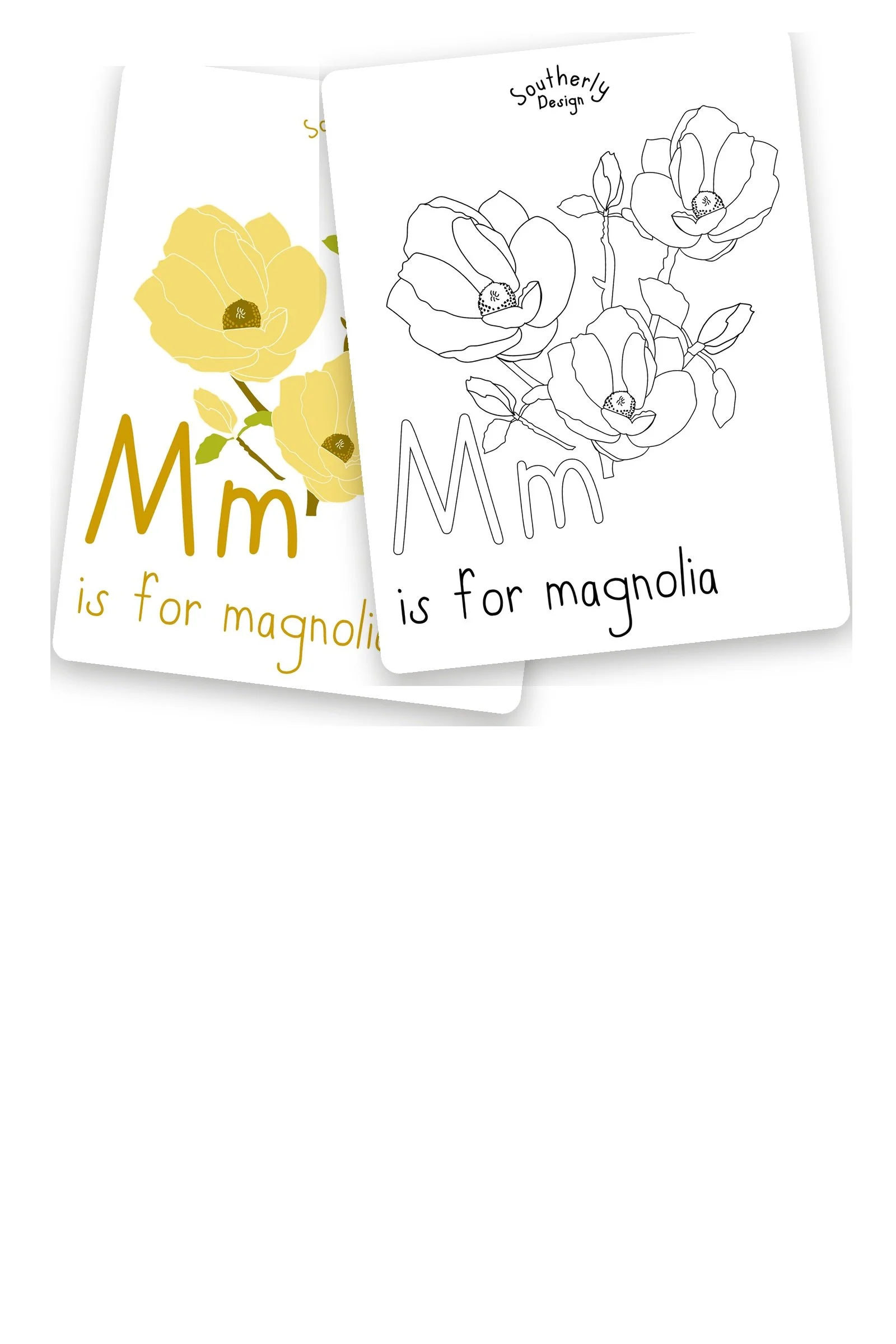 M is for Magnolia Coloring Page
