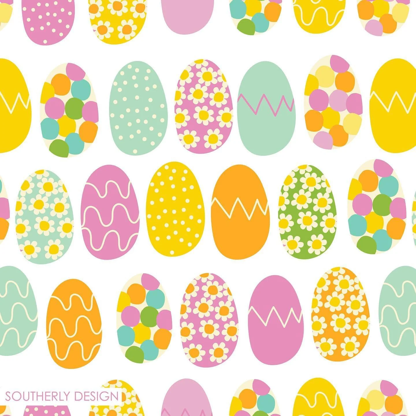 Retro Easter Eggs! #easter #surfacedesigner #spoonflowerartist #ilovepatterns #patternsarefun #patternloveparty #patternlover #easteregg #eastereggs #iloveeaster #retrodesign #retro #retrodesigns