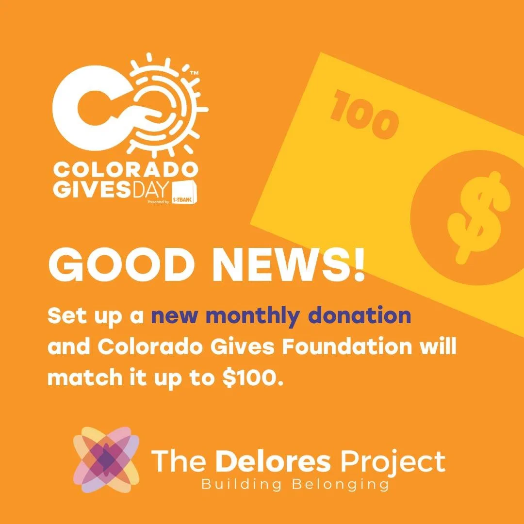 Your monthly gift goes further this #ColoradoGivesDay! 💙 Colorado Gives Foundation will match your first donation up to $100 when you give monthly. Start today: coloradogives.org/TheDeloresProject #WaveofGenerosity