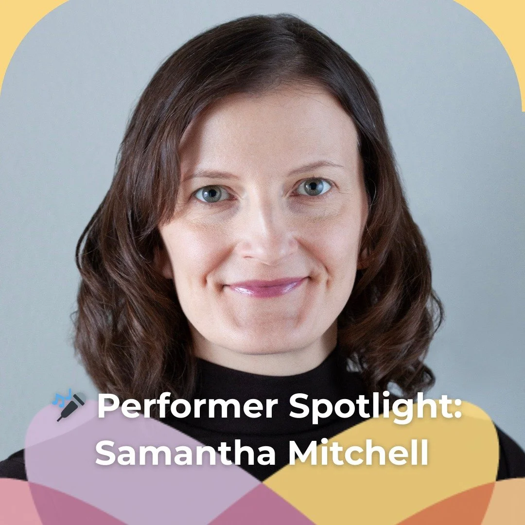 🎤 Performer Spotlight: Samantha MItchell

Samantha (she/her) is a Denver-based storyteller and improviser with a sharp wit, big heart, and a talent for turning everyday chaos into art. She&rsquo;s approximately 20 Spam&reg; cans tall, flosses twice 