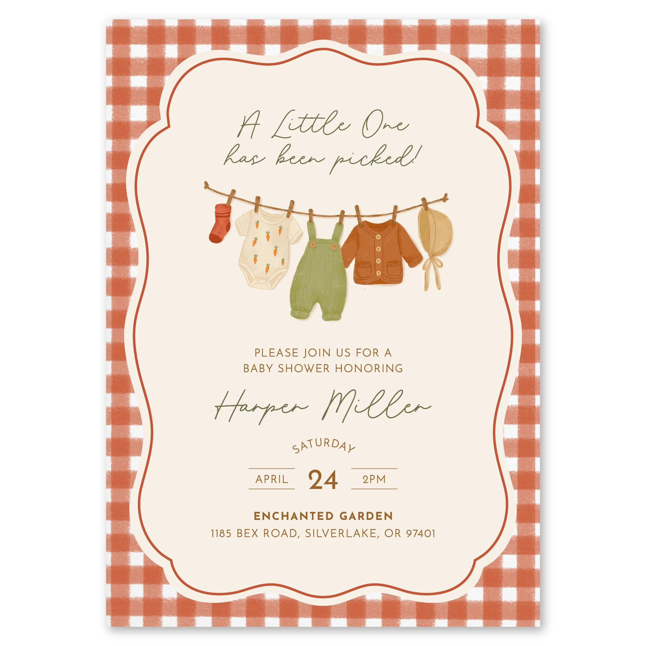 A Little One Has Been Picked - Printable Invitation