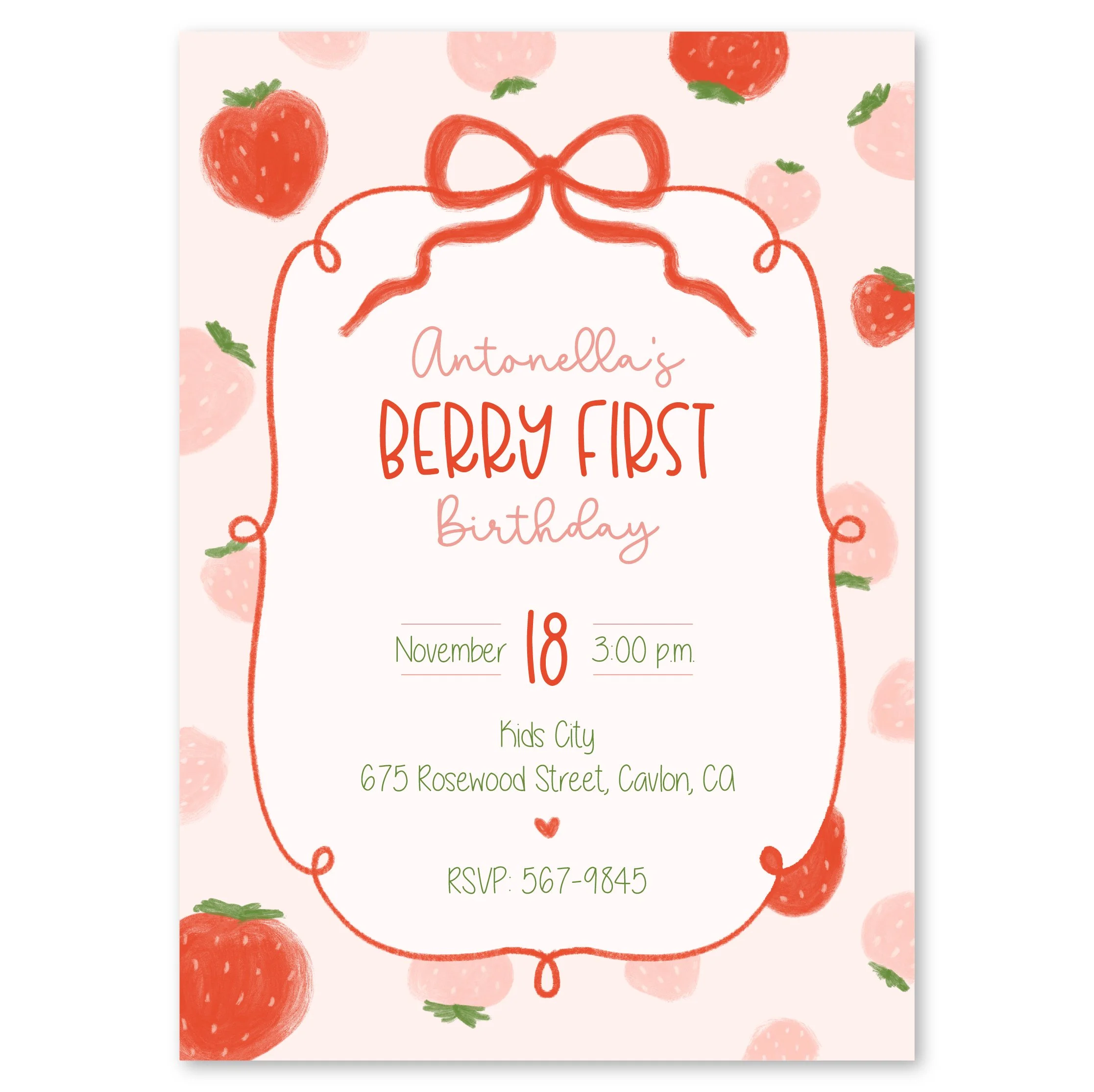 Berry First Birthday - Printable Invitation