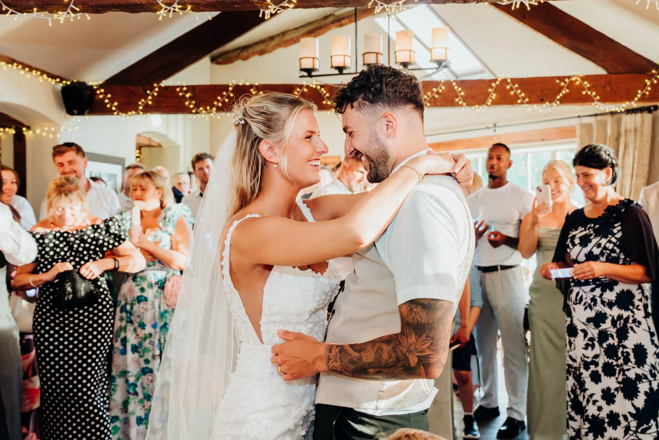 Bride and groom first dance at The Mill at Elstead wedding reception