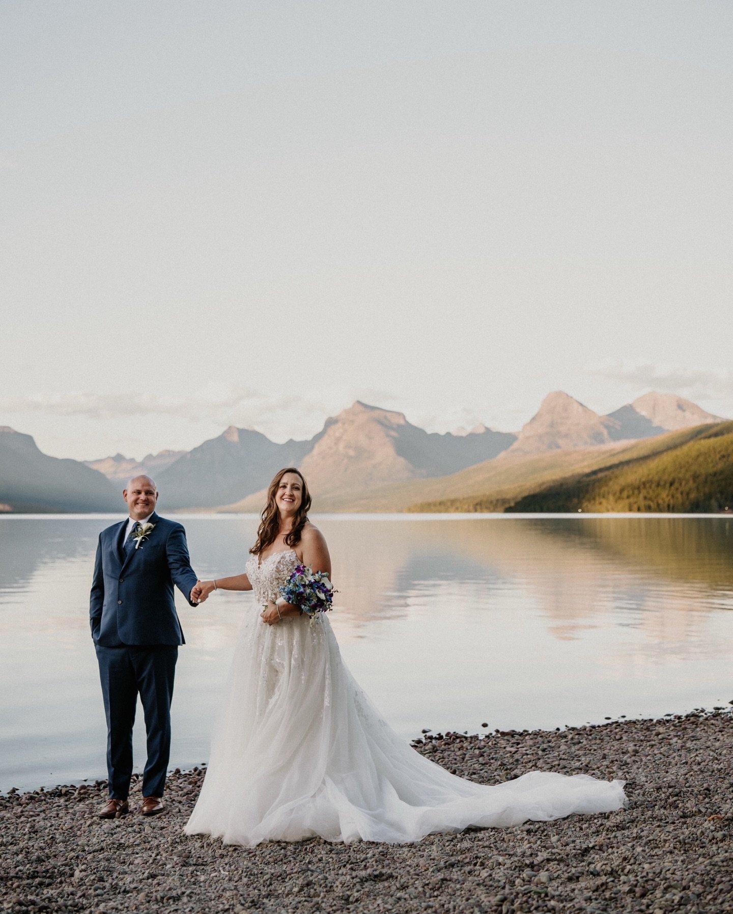 One wedding, two chapters. From their wedding vowels to Glacier views the next day, Travis and Heather did it their way 🤍