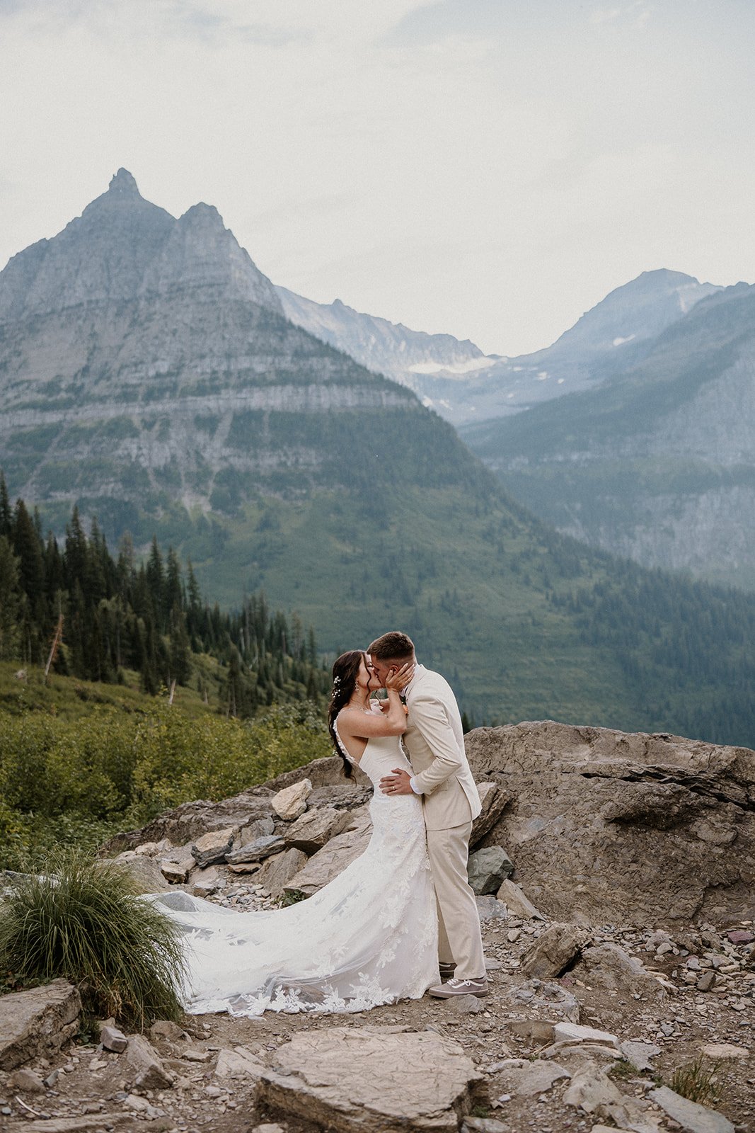Big Bend elopement ceremony Glacier National Park