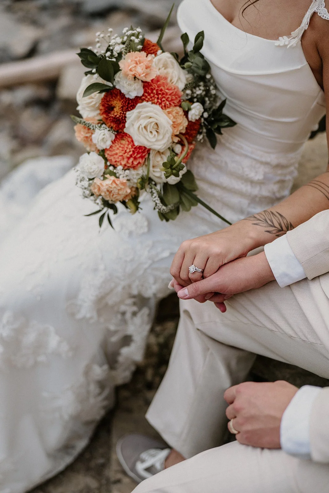 Quiet Glacier elopement portrait Montana