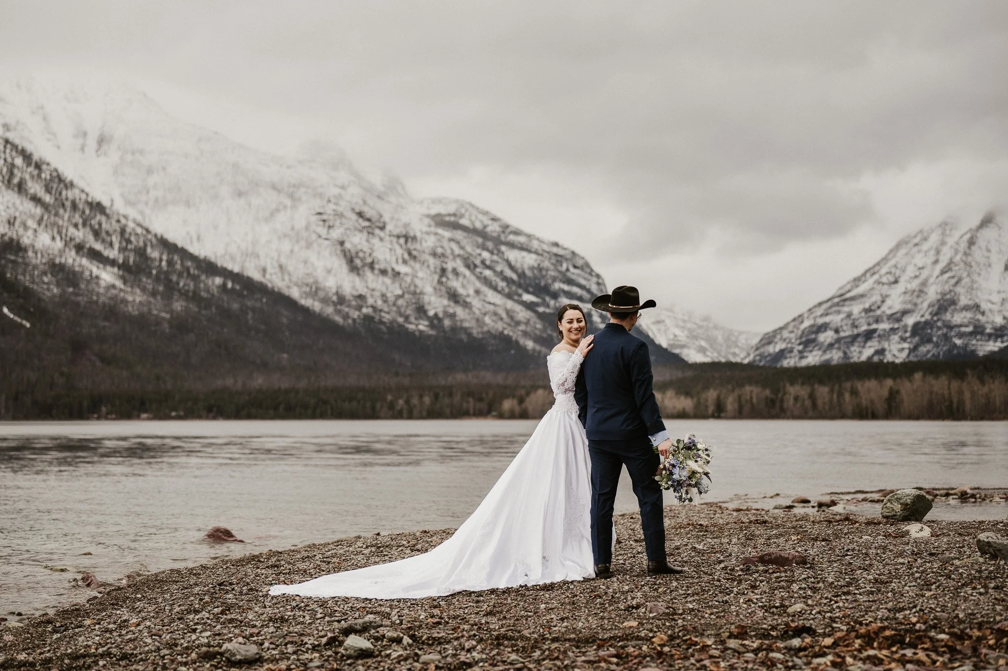 Magical Winter Elopement in Glacier National Park
