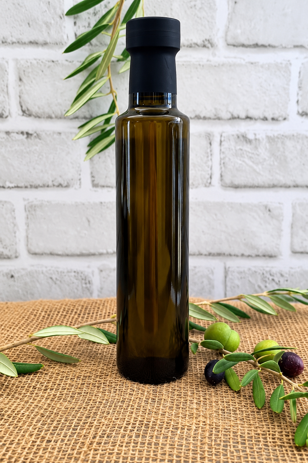 Rustic Unlabeled Olive Oil Bottle Still Life.png