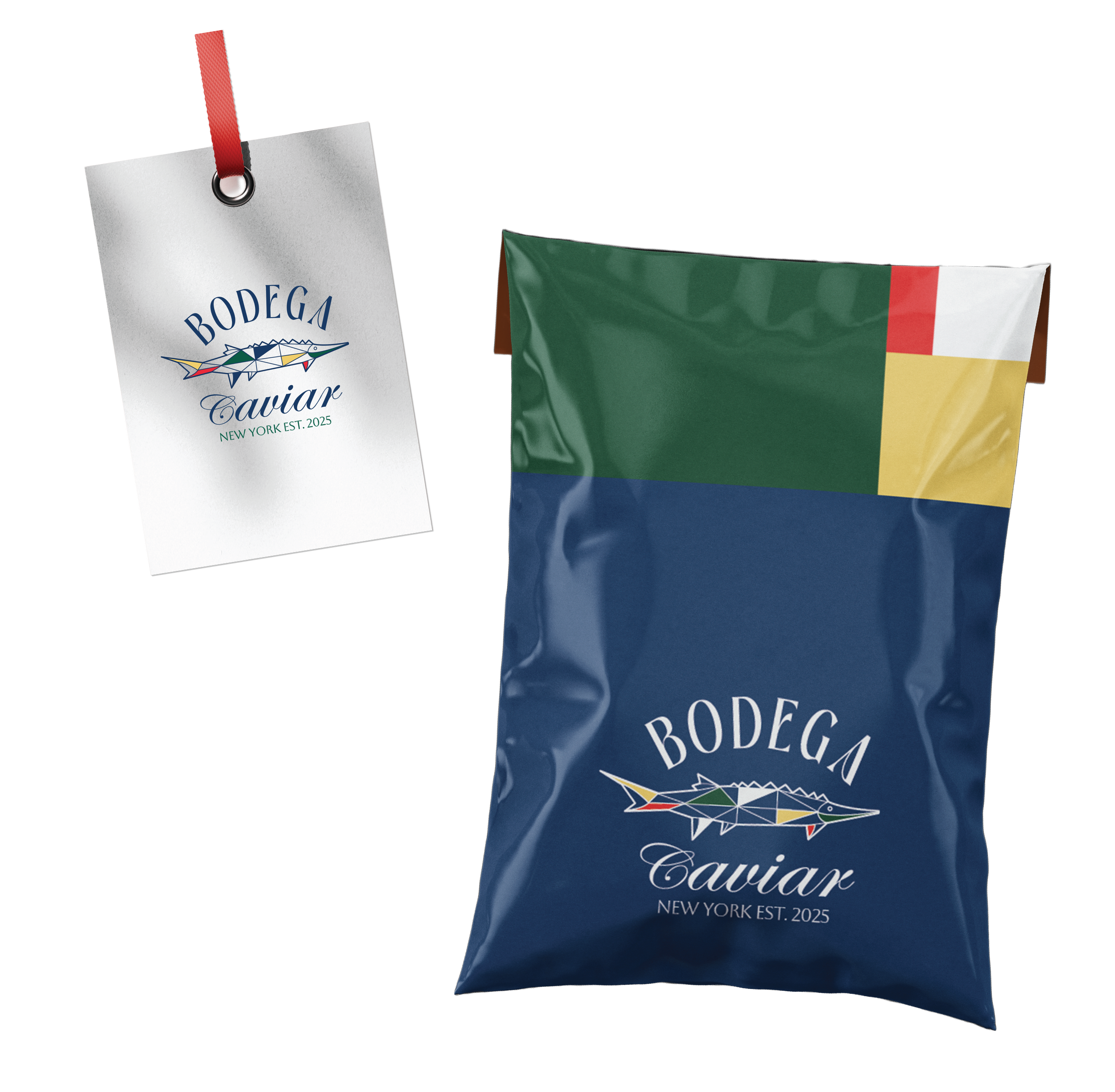 A package of Bodega Caviar New York Est. 2025 caviar with the Italian flag.