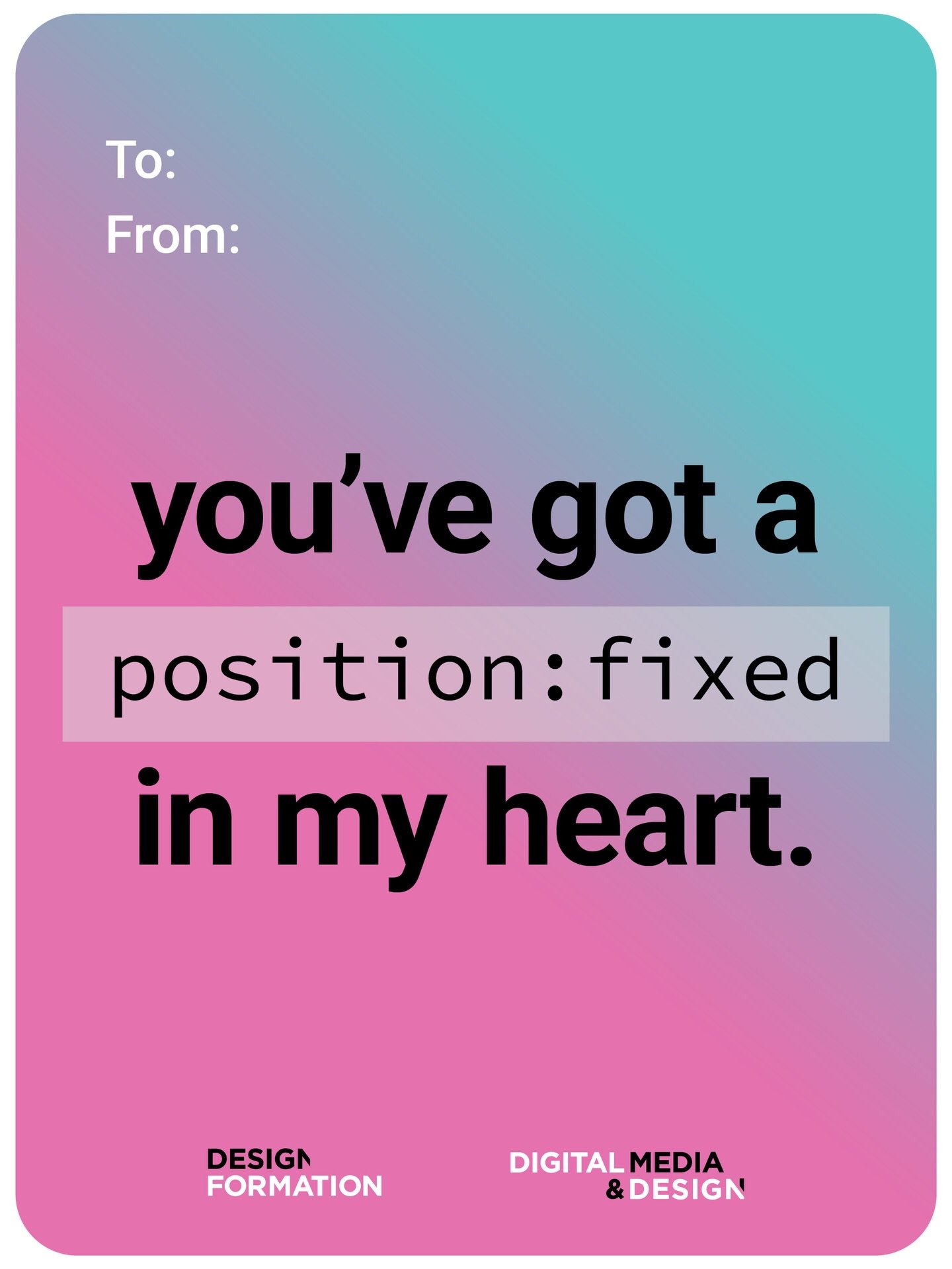 It&rsquo;s almost Valentine&rsquo;s Day, the perfect time to impress the designer or developer in your life with our (super cheesy) VDay cards. In case you missed our story, we&rsquo;ve also got physical cards for sale in the A building foyer until 2
