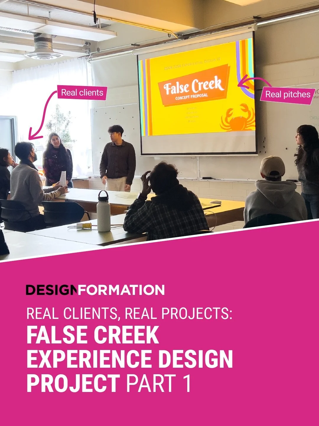 The countdown is on to our 2026 Grad Show, and students have just completed the pitch for one of the exhibits that will be on display, as part of our Experience Design IV class. 

This project combines graphic design, user research, experience design