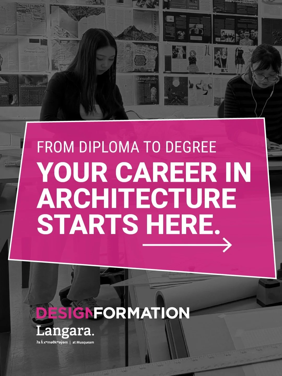 Considering a career in Architecture? Vancouver locals know about UBC SALA&rsquo;s architecture programs, but did you know you can start your Architecture career here at Langara Design Formation? 

Swipe to learn more about our Architecture track and
