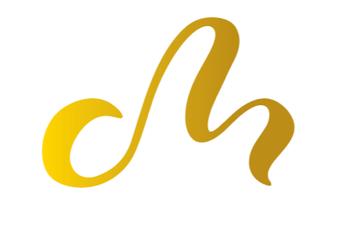Gold-colored cursive letter 'd' and 'h' on a white background.