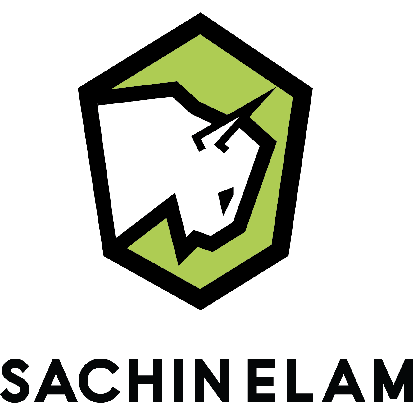 Logo features a stylized unicorn head within a green shield shape, with the brand name 'SACHINELAM' underneath.