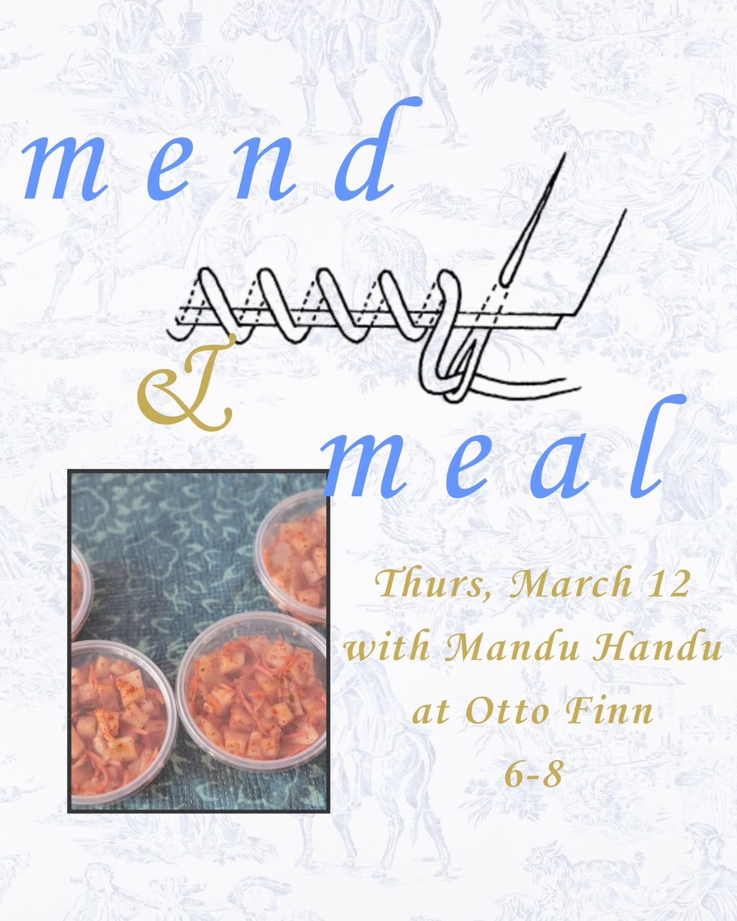We have some spots left if you&rsquo;re free Thursday! $10 plus cost of @manduhandu meal at oldflamemending.com