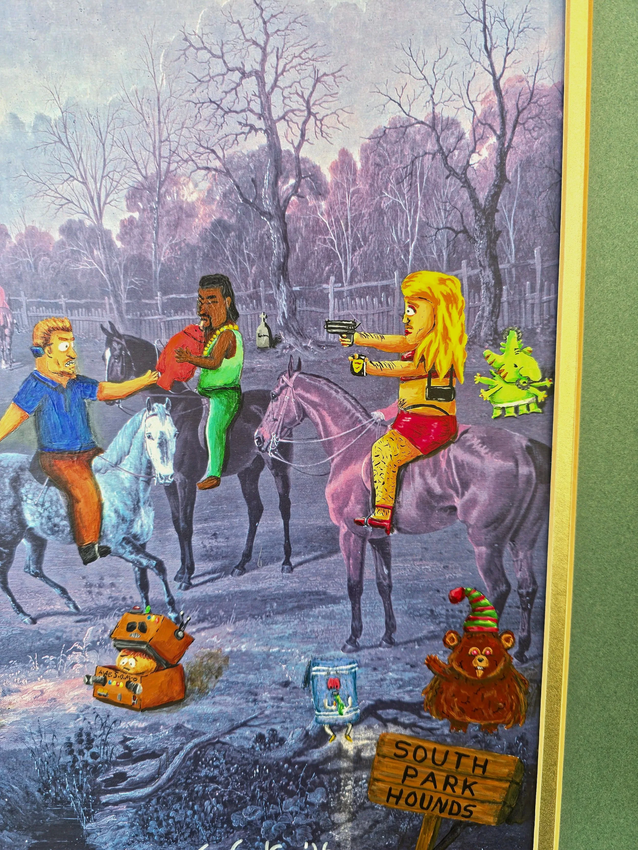 Thrift store print upgrade with South Park characters