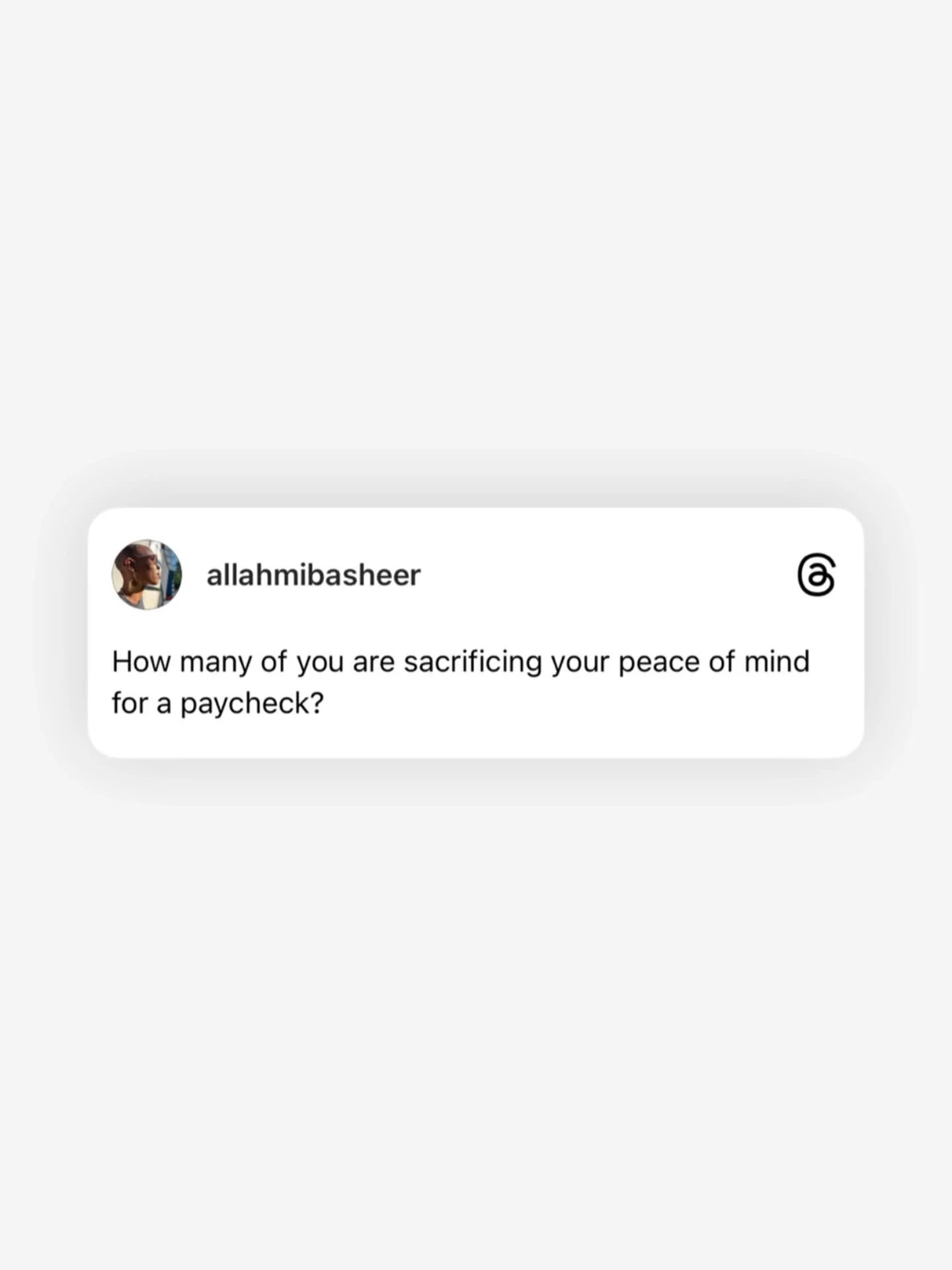 Real talk&hellip; how many of us are sacrificing ourselves for a paycheck?
Not just time, but health. Joy. Peace of mind.

We get it&mdash;life be life-ing, and bills don&rsquo;t pay themselves. But slowly losing yourself in the name of success? That