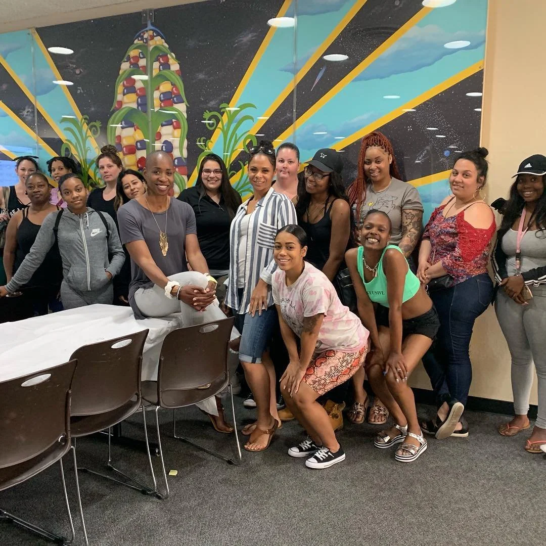 Our Founder and Transformational Life Coach, @allahmibasheer and the ladies of @sjdeltacollege EOPS/CARE program. Allah-mi did a 3 part workshop series designed to help participants build a foundation for success. Topics covered included goal setting