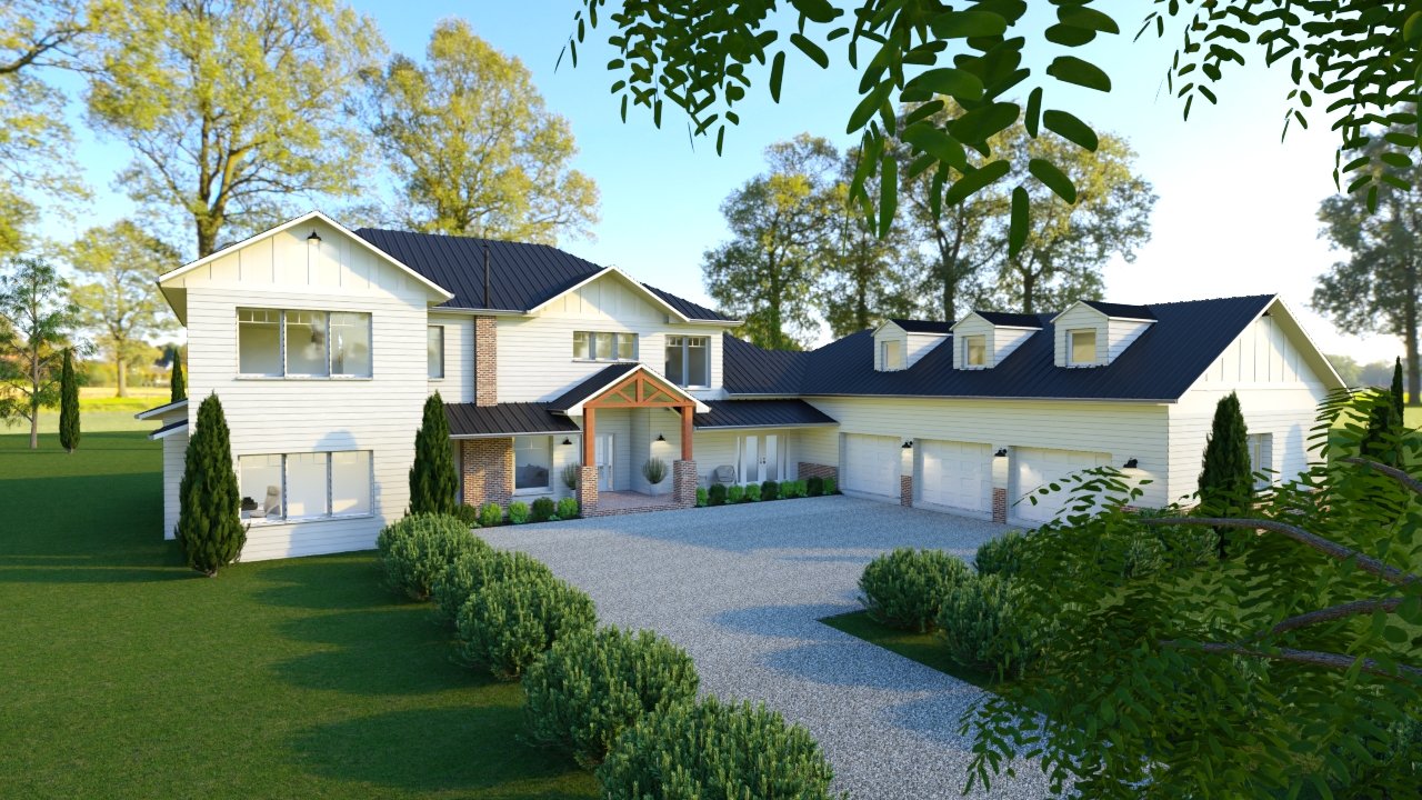 Photo Render of American Colonial Style home - February 2023