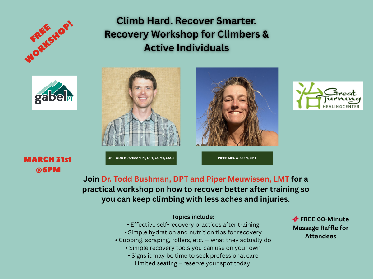 Free Recovery Workshop for Climbers and Active Individuals!
