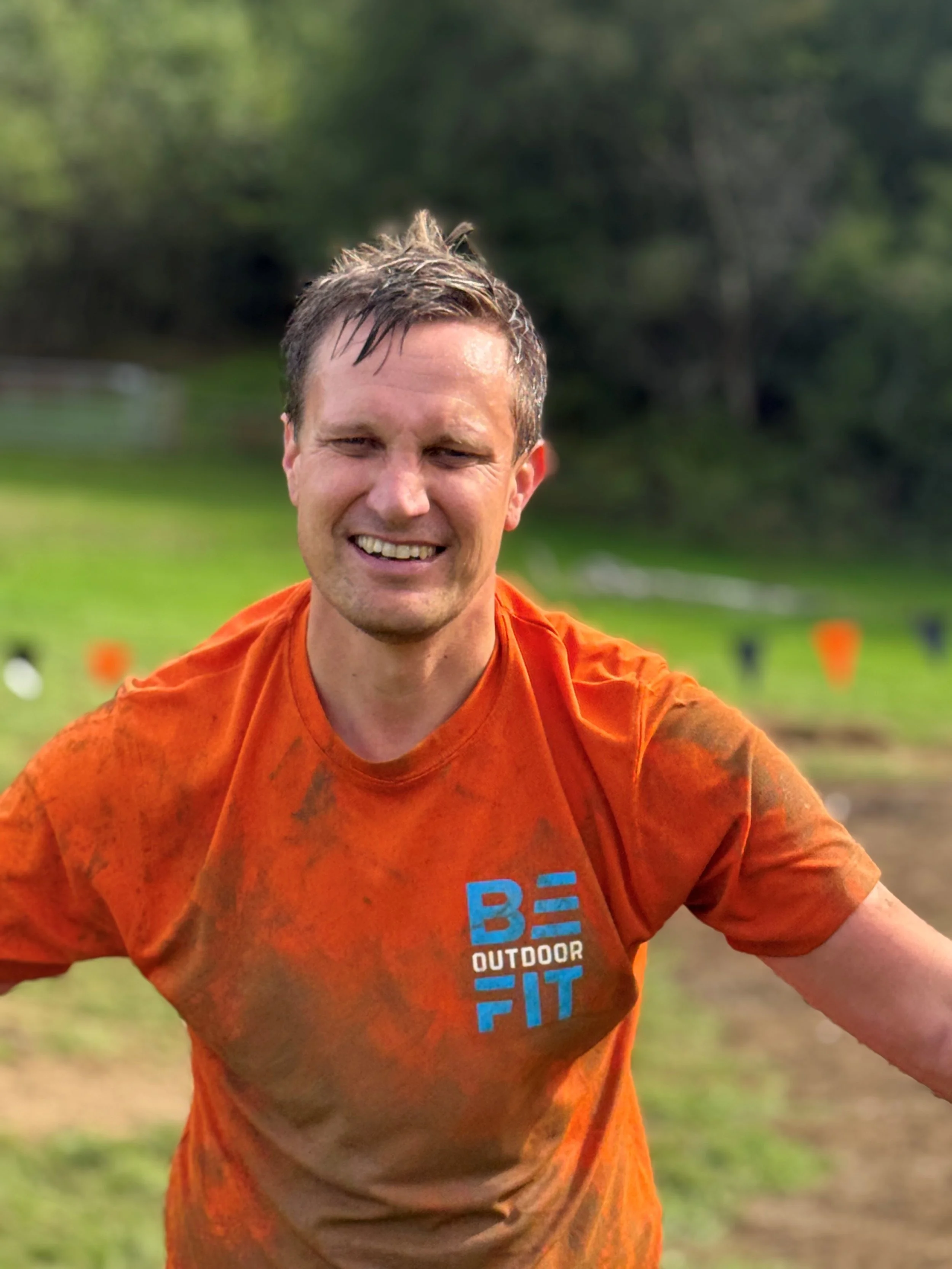 Lloyd wearing a Beoutdoorfit t-shirt.