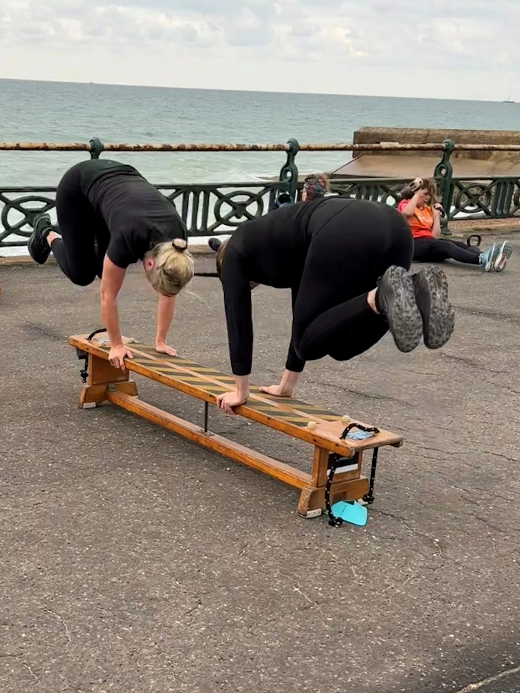 Hove seafront bench jumps