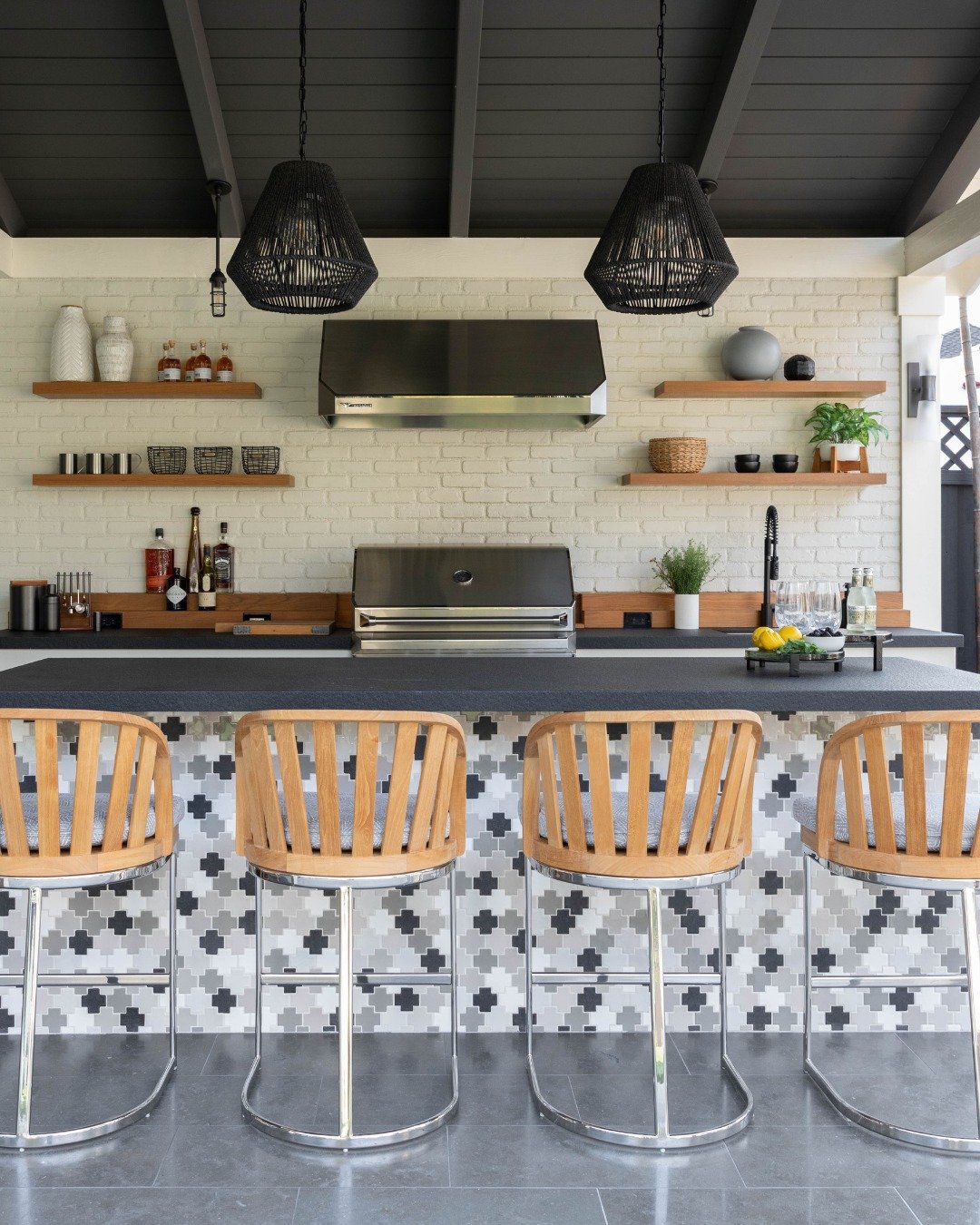 Summer tends to pull everything outside, and this space was designed to keep up.

At #CuratedOutdoors, it&rsquo;s all about having what you need within reach. A generous bar for gathering, open shelving for the essentials, and durable materials that 