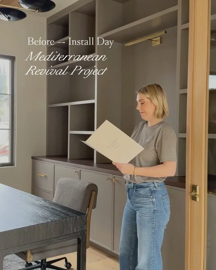 A little peek at the magic happening at #MediterraneanRetreat.

Seeing everything come together after months of planning never gets old - and install days are always the best place to witness the transformation. What started as a heavier, more tradit