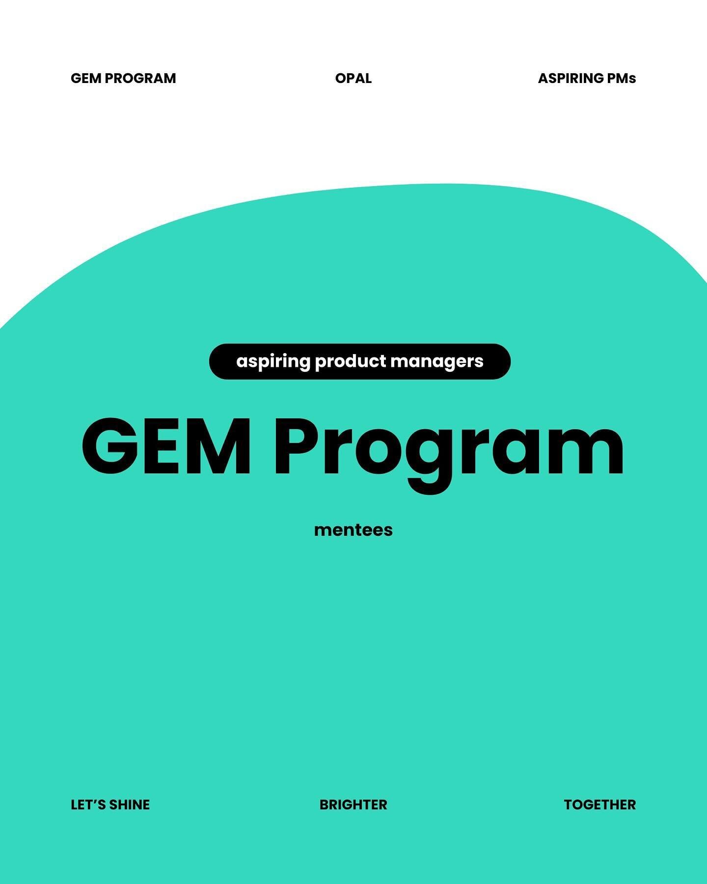 The MENTEES for our current GEM Program for Aspiring PMs. 🥹✨&nbsp;(2/2)

Thank you to the incredible mentees who have trusted us with finding them their best mentor match. 🤝

🌟&nbsp;Katie

🌟&nbsp;Vienna

🌟&nbsp;Tuhina

🌟&nbsp;Angelina

🌟&nbsp;