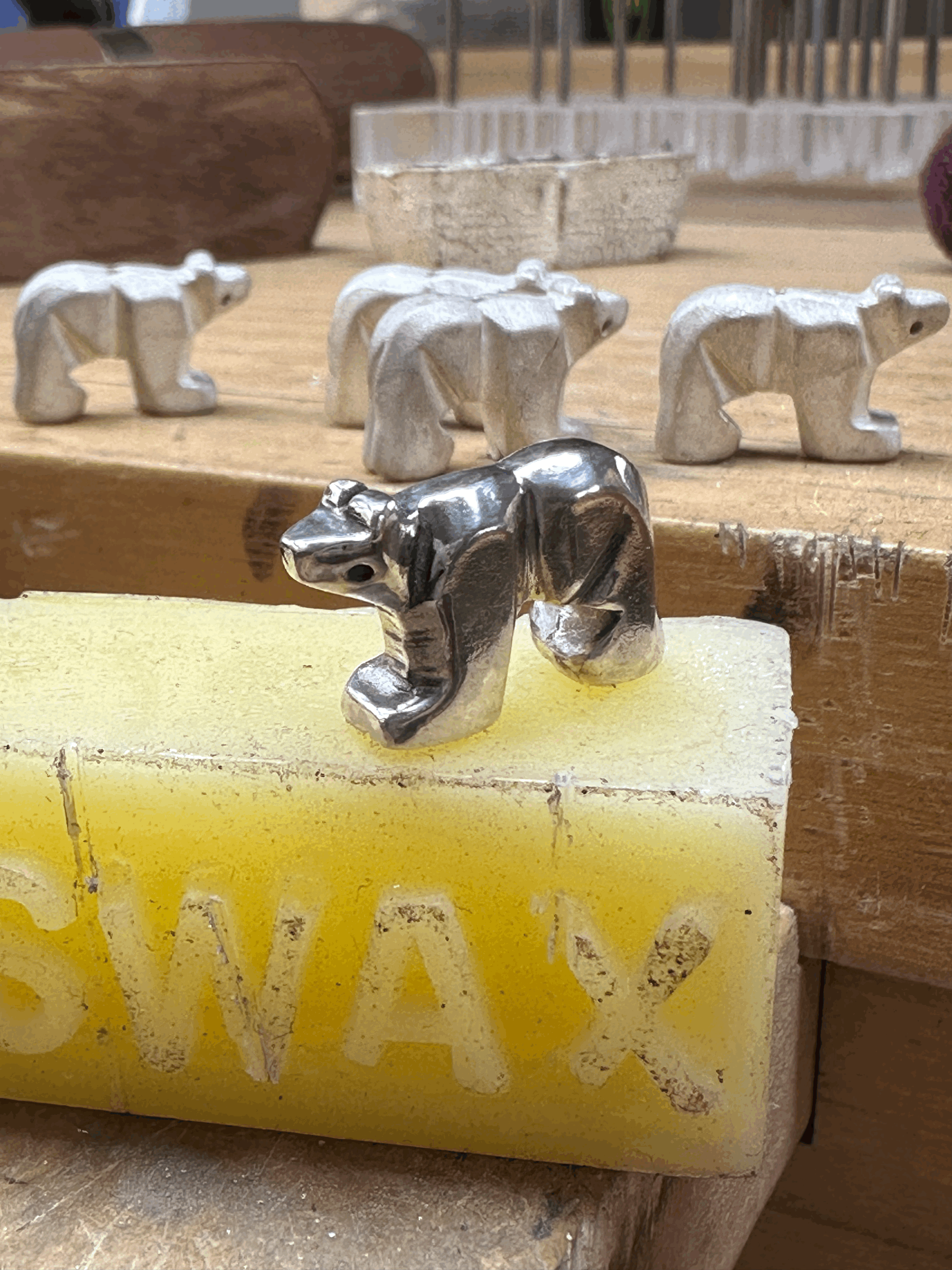 Solid sterling silver bear ornament jewellery