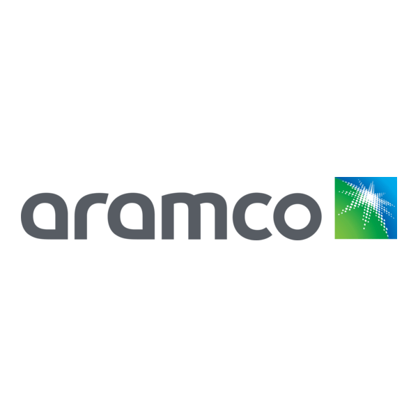 The image features the logo of Aramco, a multinational petroleum and natural gas company.