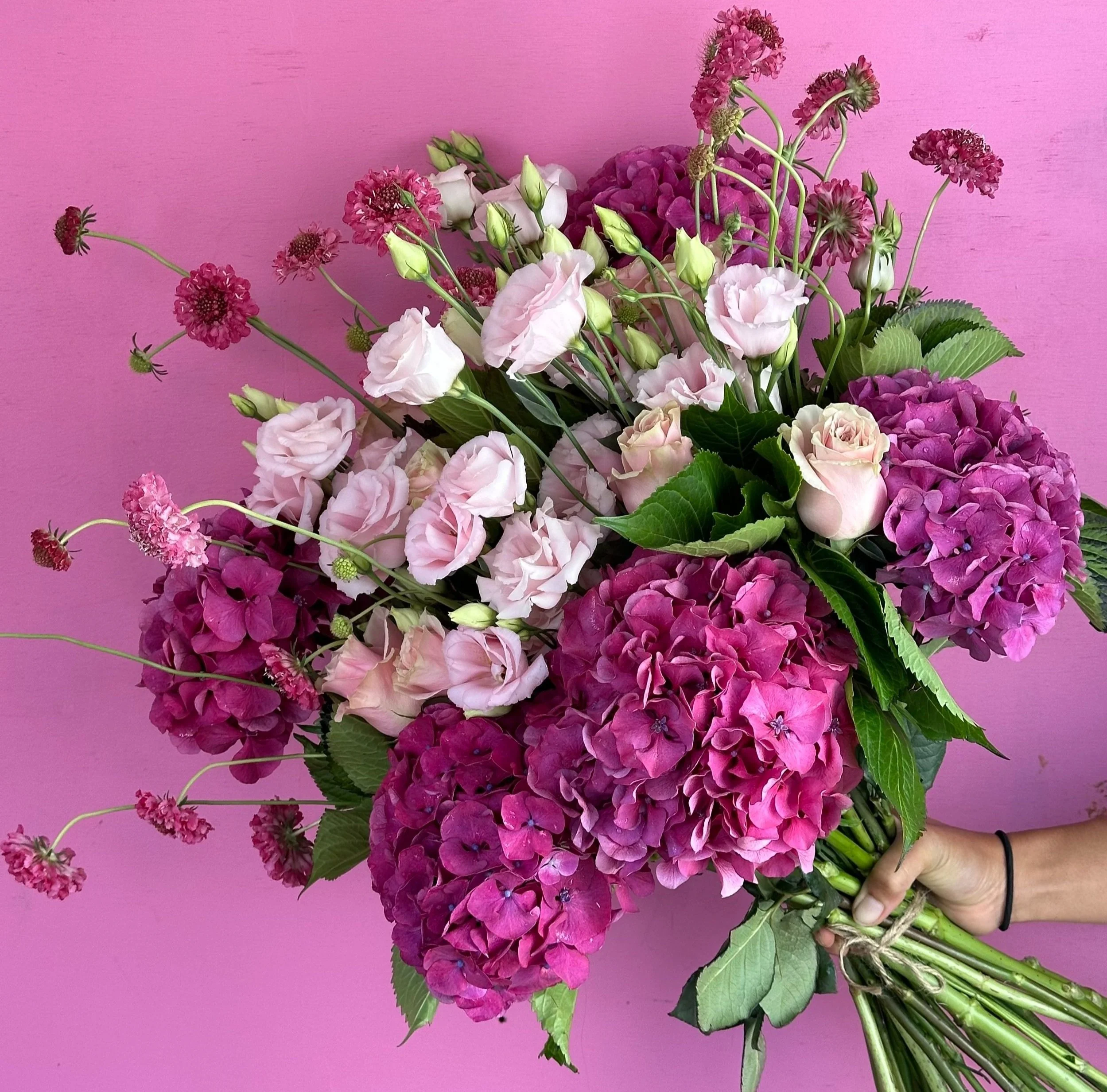Birthday bouquet in pinks