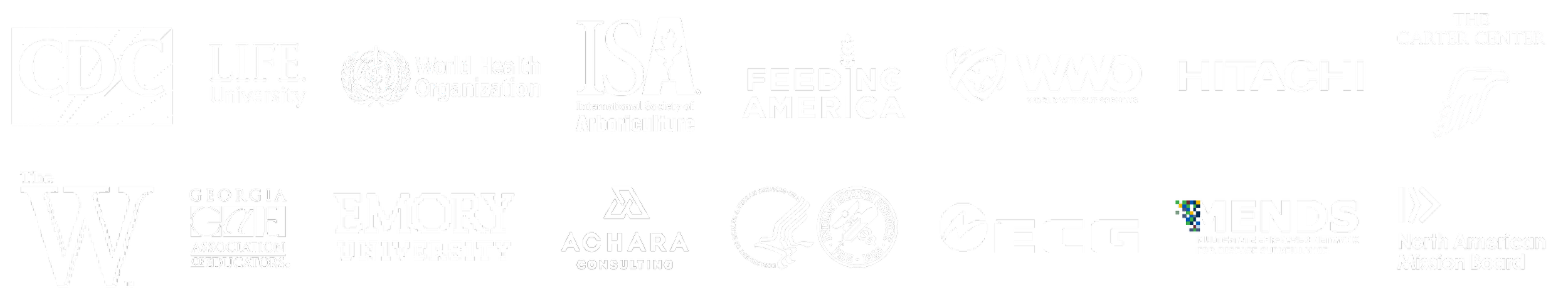 Logos in white on a blue background.