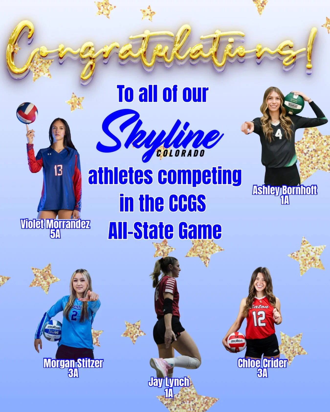 Congrats 🎉 and good luck 💪🏻 to our Skyline players and alumni competing in CCGS All-State this weekend!! Go Skyline 💙🖤