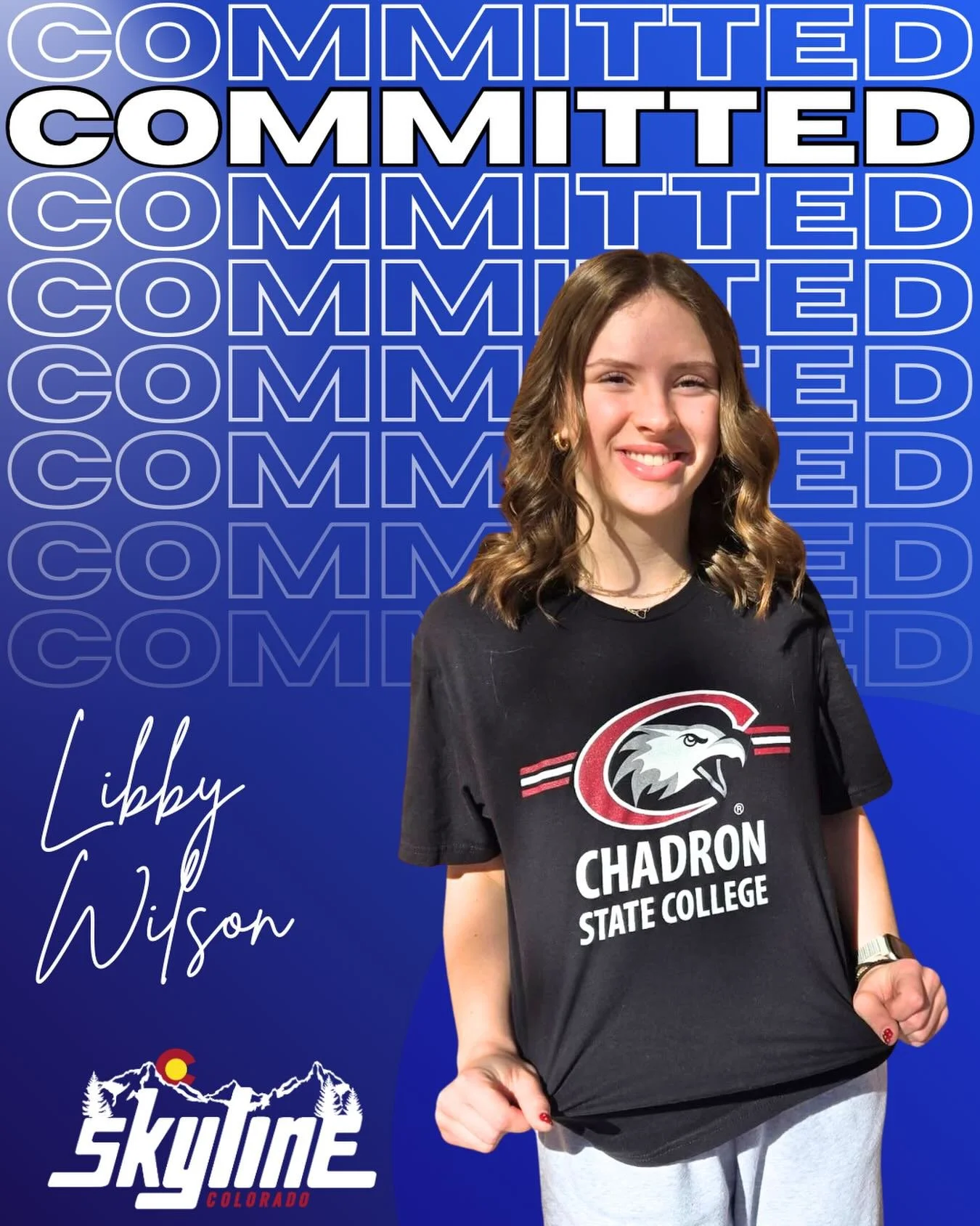 Congratulations to 17 Royal athlete Libby Wilson on her commitment to Chadron State College!! Go Eagles 🦅🤍