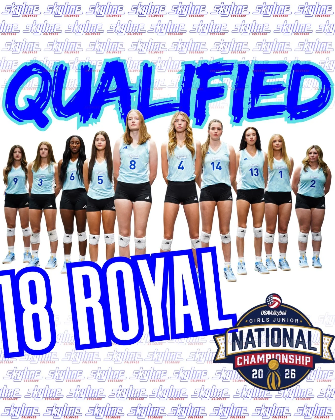 🆀🆄🅰🅻🅸🅵🅸🅴🅳

18 Royal qualifies for USAV Girls Junior National Championships! Way to go girls, we are so proud of you!
💙Go Skyline!💙