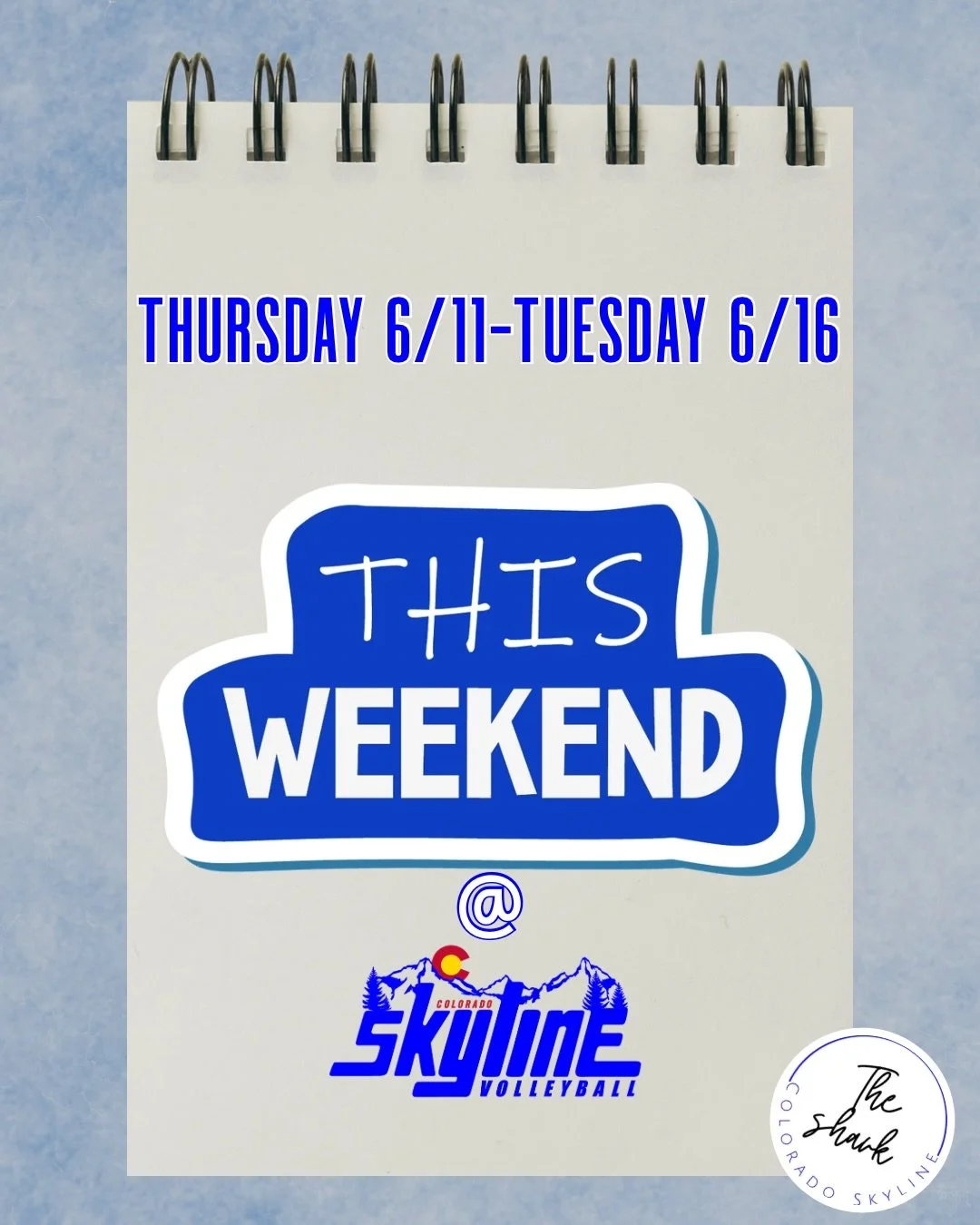 📣 Open Gym &amp; Lesson Schedule 📣

Open Gyms are a key part of the evaluation process for our 2026&ndash;27 Colorado Skyline club teams! We have our open gym schedule updated through June. We also have lesson availability throughout June!💙

Color
