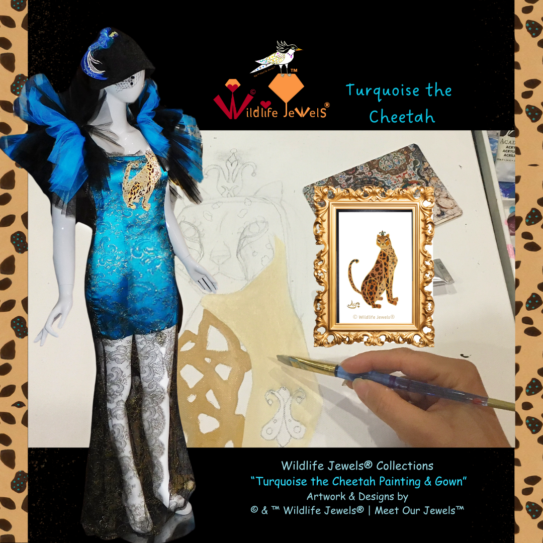 International Cheetah Day and Wildlife Jewels Turquoise the Persian Cheetah