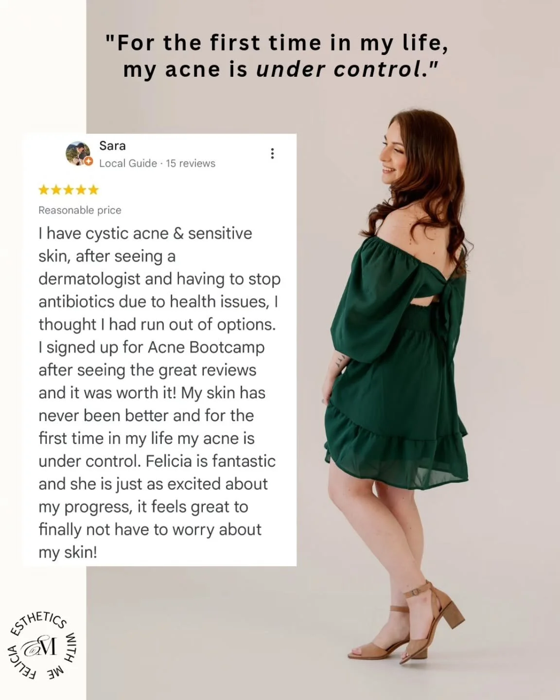 You don&rsquo;t realize how heavy something is until the moment it finally lifts.

Sara came to us feeling out of options. Sensitive skin, cystic breakouts, antibiotics she couldn&rsquo;t continue. She just wanted relief.

And now?
For the first time