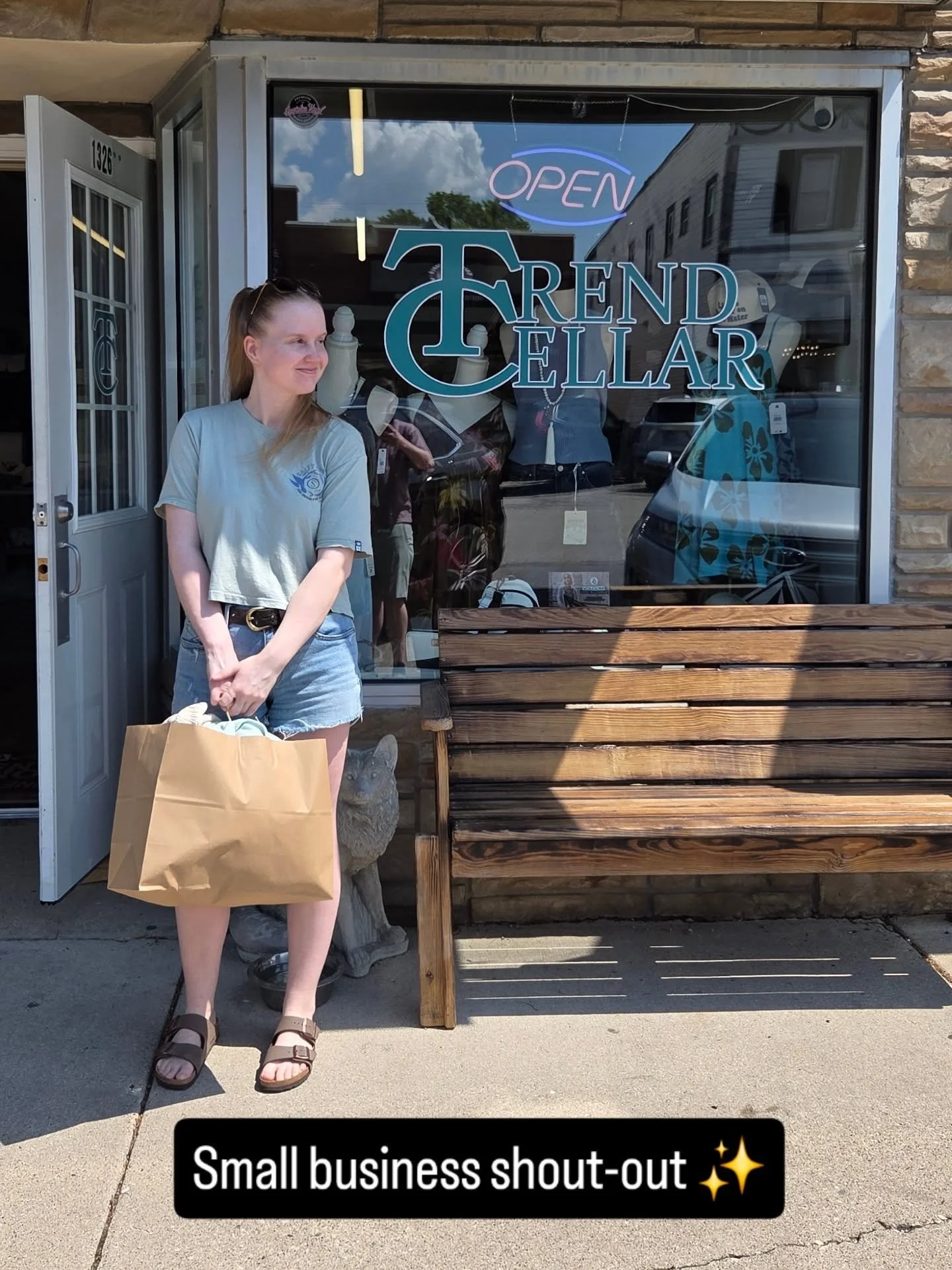 You will always find me at Trend Cellar on Riverside Dr in McHenry on the weekends ✨ 

I have known and been shopping with the owner, Carol, since I was in middle school! ❤️ 

She is near and dear to Ethan &amp; I (he finds such good men's clothing i